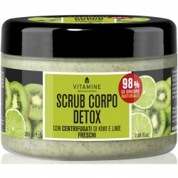 SCRUB CORPO DETOX CON CENTRIFUGATI DI KIWI e LIME FRESCHI VASO 200 ML